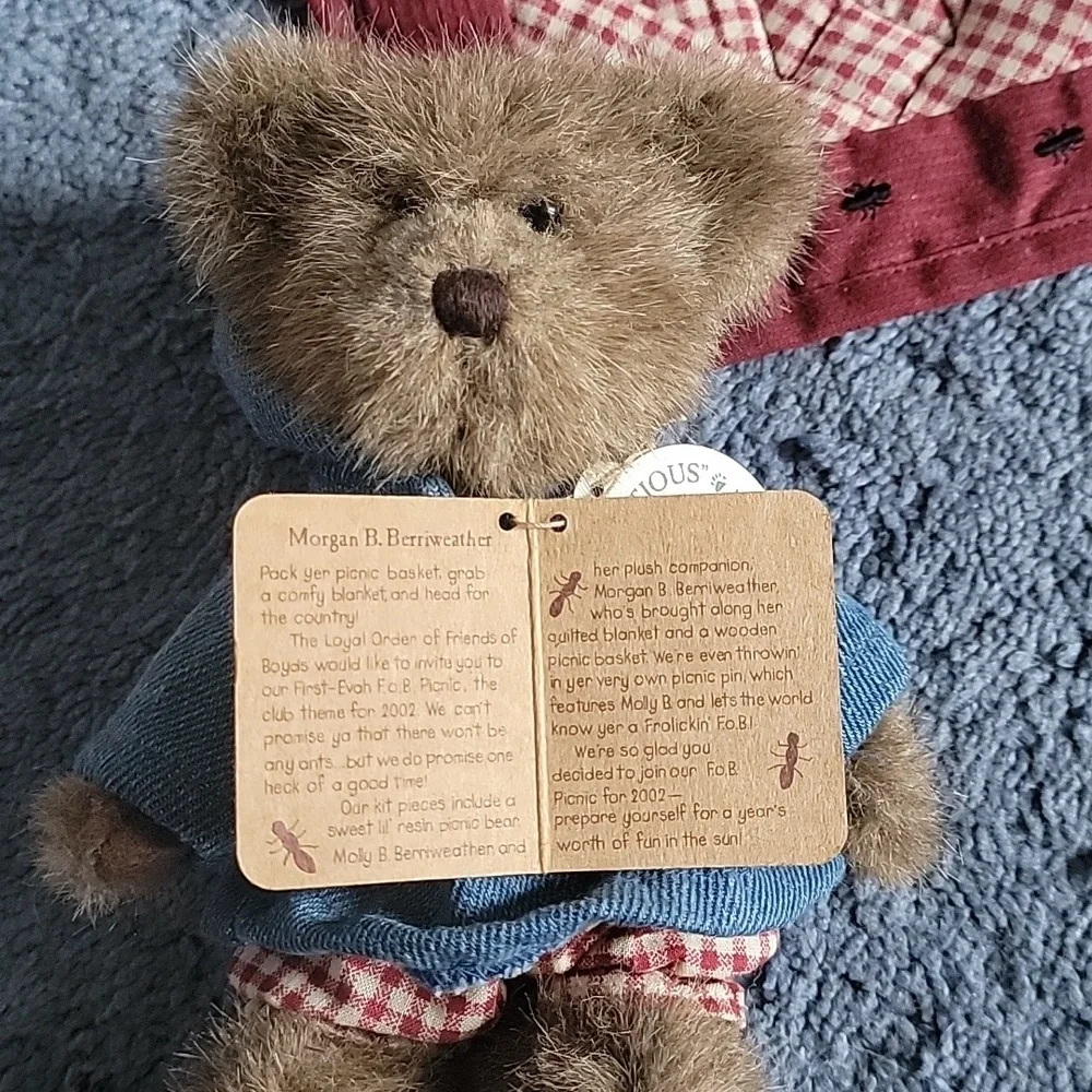 Boyds Bears & Friends stuffed Morgan B. Berriweather and blanket. Like new.